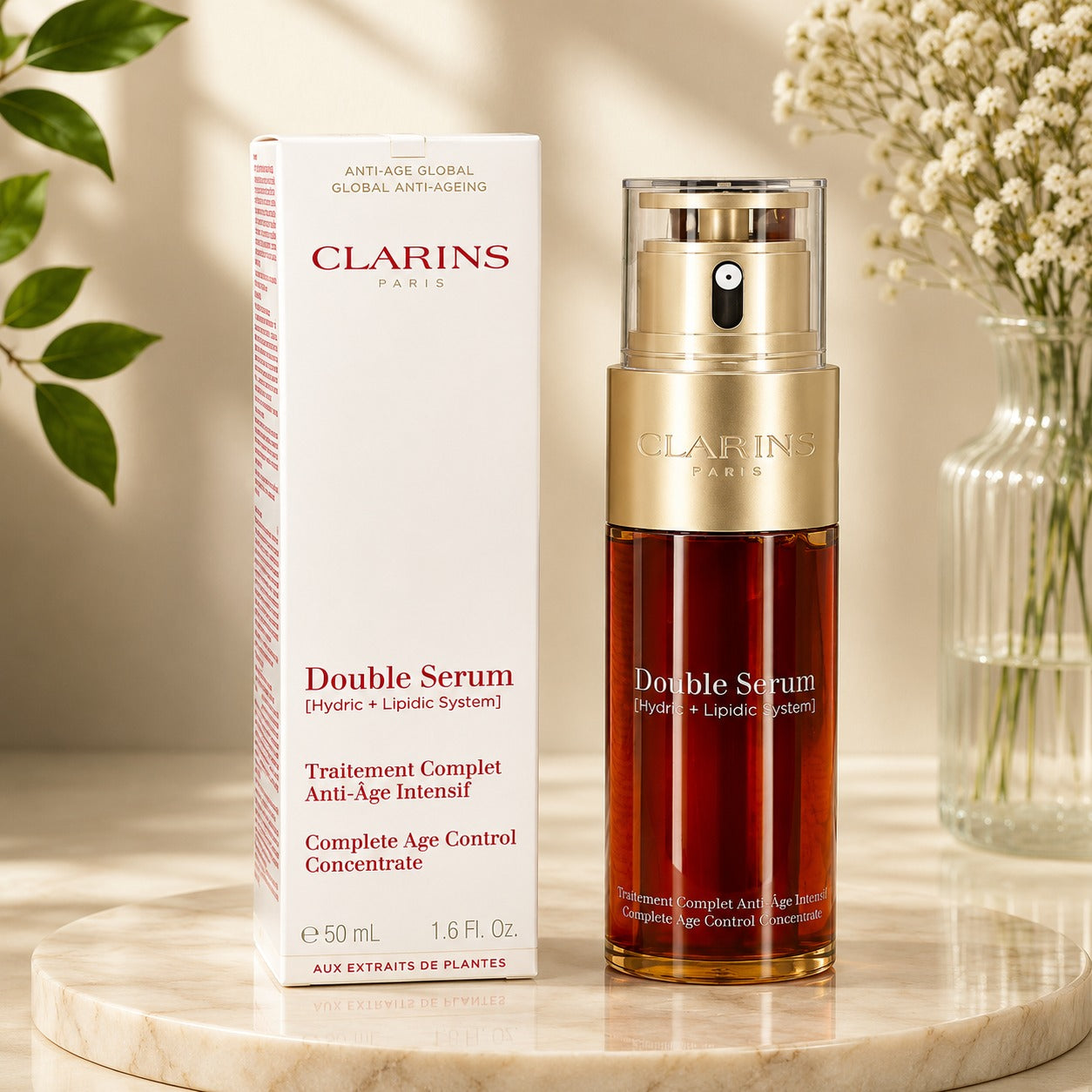 Clarins Double Serum Age-Defying 50ml / 1.7oz – 100% Authentic – Exp. 2028 – Boxed