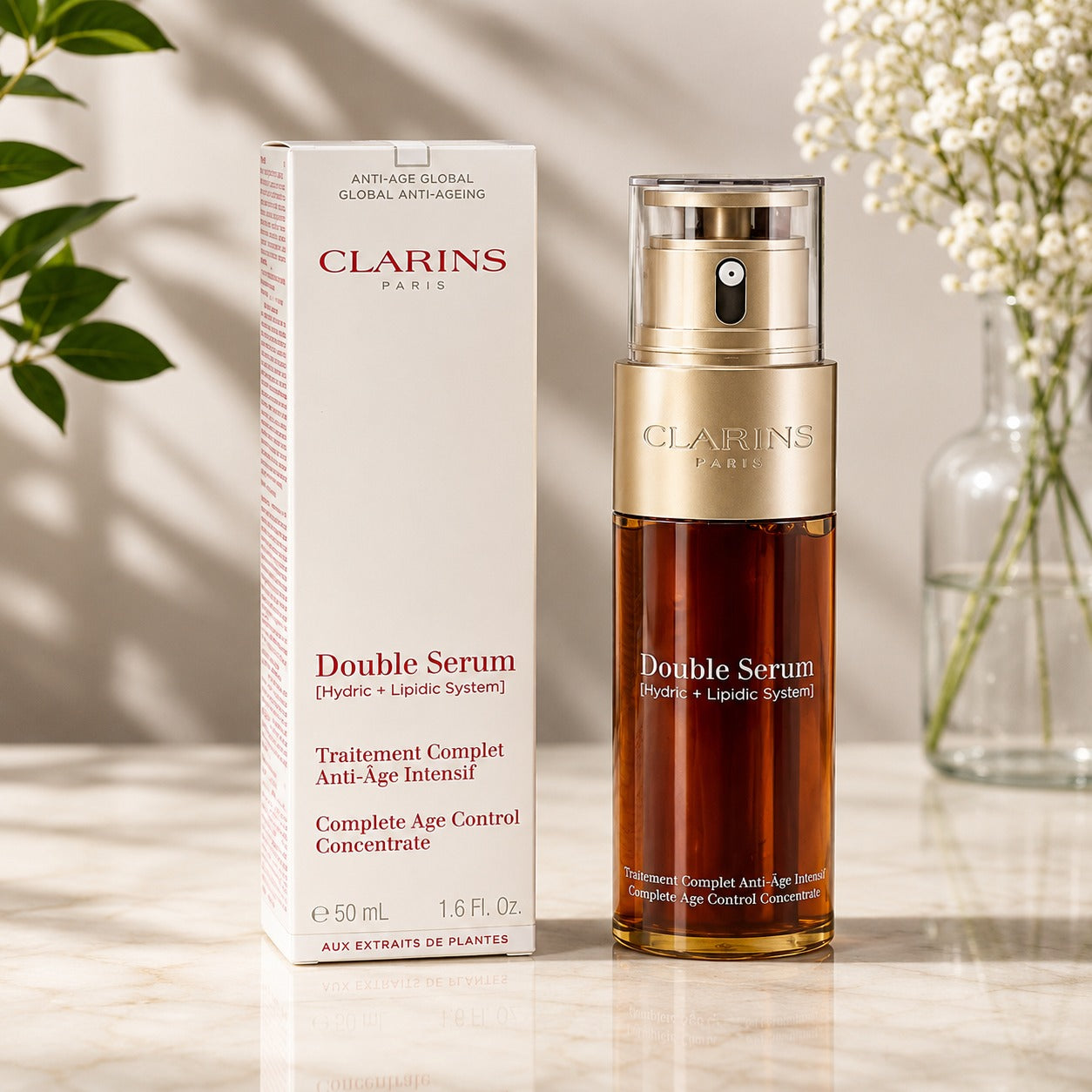 Clarins Double Serum Age-Defying 50ml / 1.7oz – 100% Authentic – Exp. 2028 – Boxed